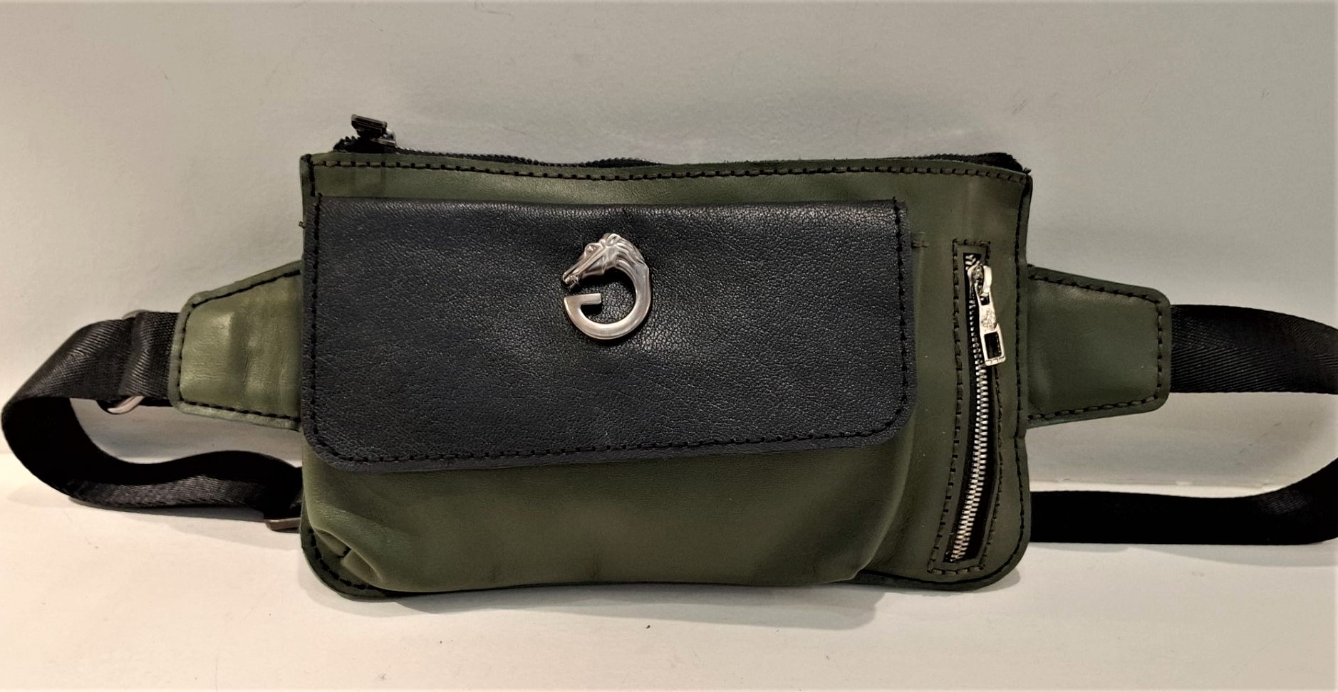 کیف کمری زنانه چرم طبیعی دست دوز