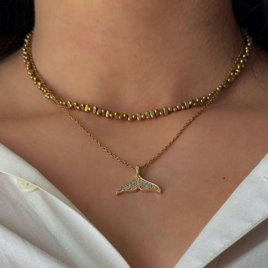 گردنبند زنانه دم وال مینیمال دخترانه